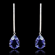 Picture of Believable Platinum Plated Purple Drop & Dangle