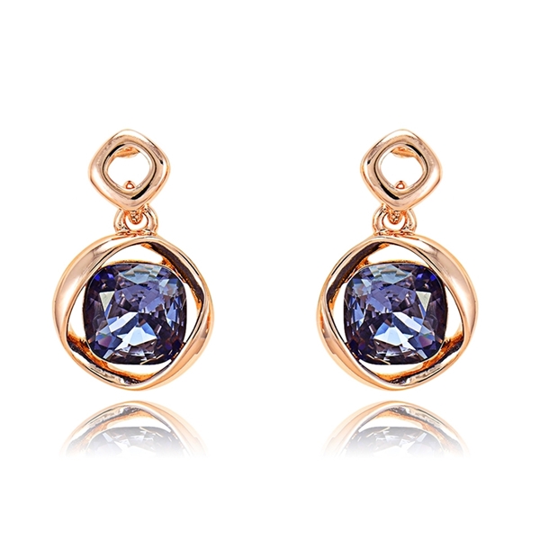 Picture of Sparkling Zinc-Alloy Purple Drop & Dangle