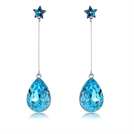 Picture of Great Swarovski Element Platinum Plated Dangle Earrings