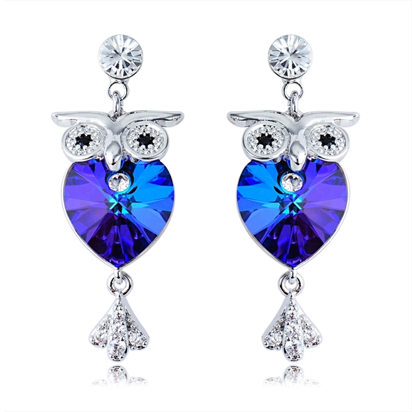 Picture of Good Swarovski Element Zinc Alloy Dangle Earrings