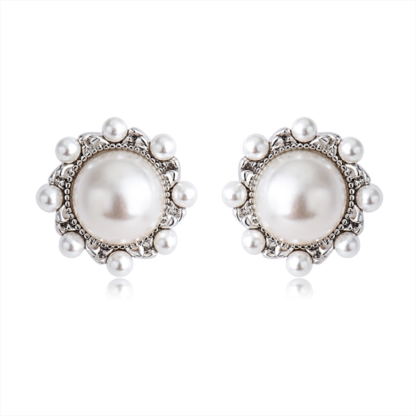 Picture of Top Artificial Pearl Zinc Alloy Stud Earrings