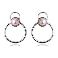 Picture of Zinc Alloy Pink Dangle Earrings with Full Guarantee