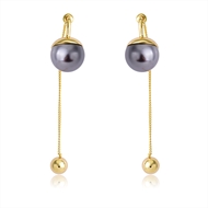 Picture of Nice Artificial Pearl Black Dangle Earrings