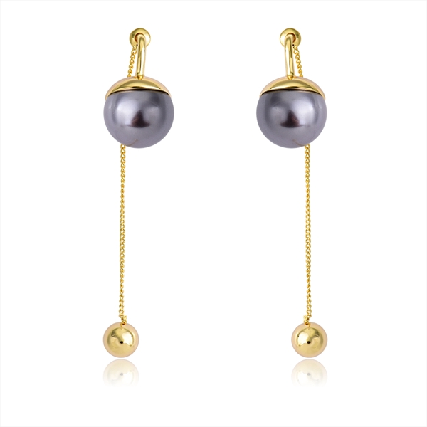 Picture of Nice Artificial Pearl Black Dangle Earrings