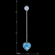 Picture of Sparkling Platinum Plated Sea Blue Drop & Dangle