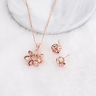 Picture of Classic Artificial Crystal Necklace and Earring Set with No-Risk Return