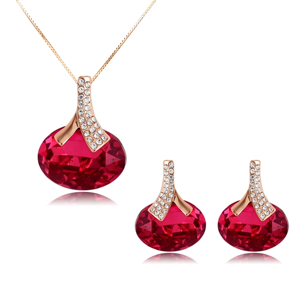 Picture of Unusual Casual Artificial Crystal Necklace and Earring Set