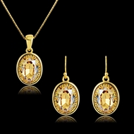 Picture of Designer Gold Plated Classic Necklace and Earring Set with No-Risk Return