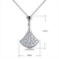 Picture of Trendy Platinum Plated White Pendant Necklace with No-Risk Refund