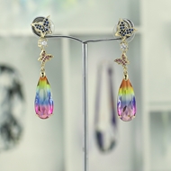 Picture of Pretty Cubic Zirconia Colorful Dangle Earrings