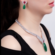 Picture of Good Cubic Zirconia Luxury Necklace and Earring Set