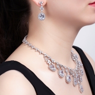 Picture of Need-Now White Cubic Zirconia Necklace and Earring Set from Editor Picks