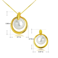 Picture of Filigree Casual Artificial Pearl Necklace and Earring Set