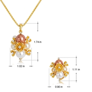 Picture of Sparkly Casual Gold Plated Necklace and Earring Set