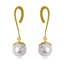 Show details for Unique Artificial Pearl Gold Plated Dangle Earrings