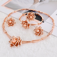 Picture of Great Value Gold Plated Zinc Alloy 4 Piece Jewelry Set with Full Guarantee