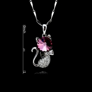 Picture of Filigree Cat Platinum Plated Pendant Necklace