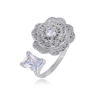 Picture of Most Popular Cubic Zirconia Platinum Plated Fashion Ring