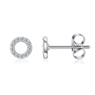 Picture of Inexpensive Platinum Plated Cubic Zirconia Stud Earrings with Member Discount