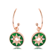 Picture of Classic Green Hoop Earrings of Original Design