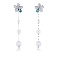 Picture of Zinc Alloy Flower Dangle Earrings at Super Low Price