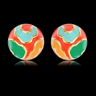 Picture of Hypoallergenic Gold Plated Enamel Stud Earrings Online Shopping