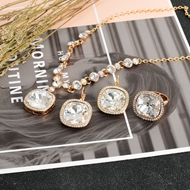 Show details for Beautiful Swarovski Element Rose Gold Plated 3 Piece Jewelry Set Show details for Beautiful Swarovski Element Rose Gold Plated 3 Piece Jewelry Set