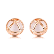 Picture of Impressive White Rose Gold Plated Stud Earrings with Low MOQ