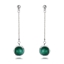 Show details for Brand New Green Platinum Plated Dangle Earrings with Full Guarantee