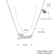 Picture of Delicate Cubic Zirconia 925 Sterling Silver Pendant Necklace