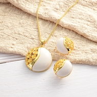 Show details for Sparkling Casual Gold Plated Necklace and Earring Set