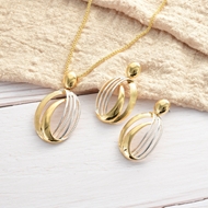 Picture of Hypoallergenic Gold Plated Dubai Necklace and Earring Set with Easy Return