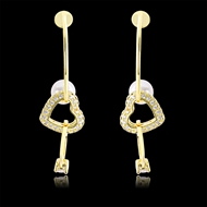 Picture of Inexpensive Gold Plated White Dangle Earrings from Reliable Manufacturer