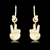 Picture of Copper or Brass Gold Plated Dangle Earrings in Exclusive Design