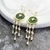 Picture of Delicate Cubic Zirconia Green Dangle Earrings