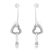 Picture of Delicate Platinum Plated Dangle Earrings Online Only