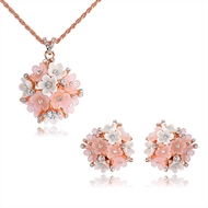 Picture of Exclusive Classic Rose Gold Plated Necklace and Earring Set with Full Guarantee