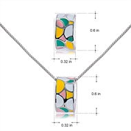 Picture of Top Enamel Colorful Necklace and Earring Set