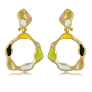 Picture of Hypoallergenic Gold Plated Colorful Dangle Earrings with Easy Return
