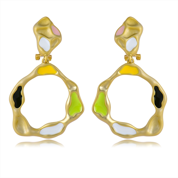 Picture of Hypoallergenic Gold Plated Colorful Dangle Earrings with Easy Return