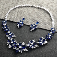 Show details for Brand New Blue Cubic Zirconia Necklace and Earring Set with Full Guarantee Show details for Brand New Blue Cubic Zirconia Necklace and Earring Set with Full Guarantee