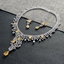 Show details for Delicate Big Platinum Plated Necklace and Earring Set