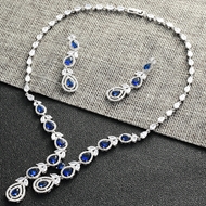 Show details for Copper or Brass Cubic Zirconia Necklace and Earring Set From Reliable Factory Show details for Copper or Brass Cubic Zirconia Necklace and Earring Set From Reliable Factory