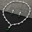 Show details for Copper or Brass Green Necklace and Earring Set from Certified Factory