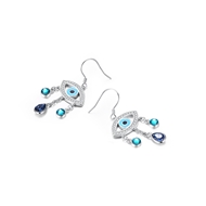 Picture of 925 Sterling Silver Blue Dangle Earrings in Flattering Style