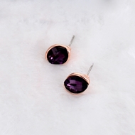 Picture of Irresistible Purple Rose Gold Plated Stud Earrings As a Gift