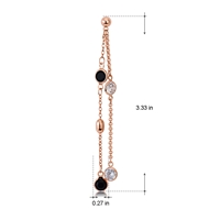 Picture of Unique Artificial Crystal Rose Gold Plated Dangle Earrings