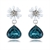 Picture of Designer Platinum Plated Blue Dangle Earrings with Easy Return