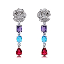 Show details for Fashion Artificial Crystal Copper or Brass Dangle Earrings