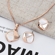 Picture of Top Shell Rose Gold Plated Necklace and Earring Set